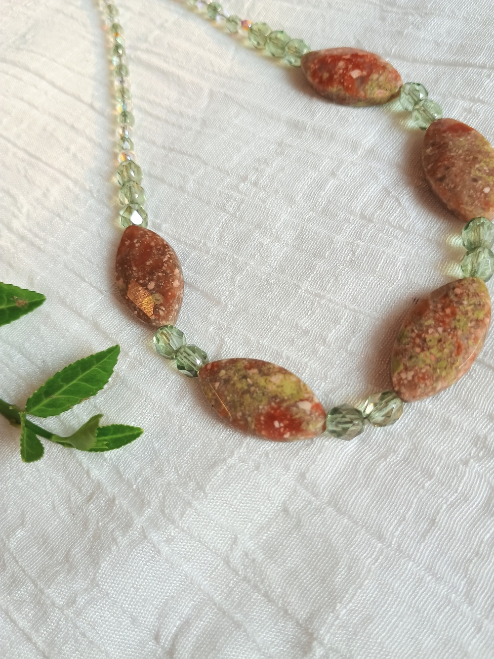 FALL FASHION 🍂 VTG Artisan Gemstone & AB Glass Necklace, Festival Fashion, Boho